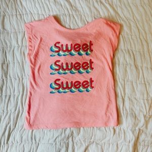 SOLD 4T Hot Pink Retro Tee with Back Cutout